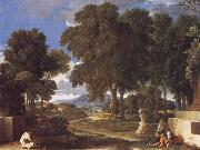 Landscape with a Man Washing His Feet at a Fountain